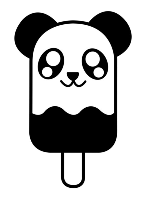 Kawaii Πάντα παγωτό ζωγραφική Kawaii Πάντα παγωτό ζωγραφική