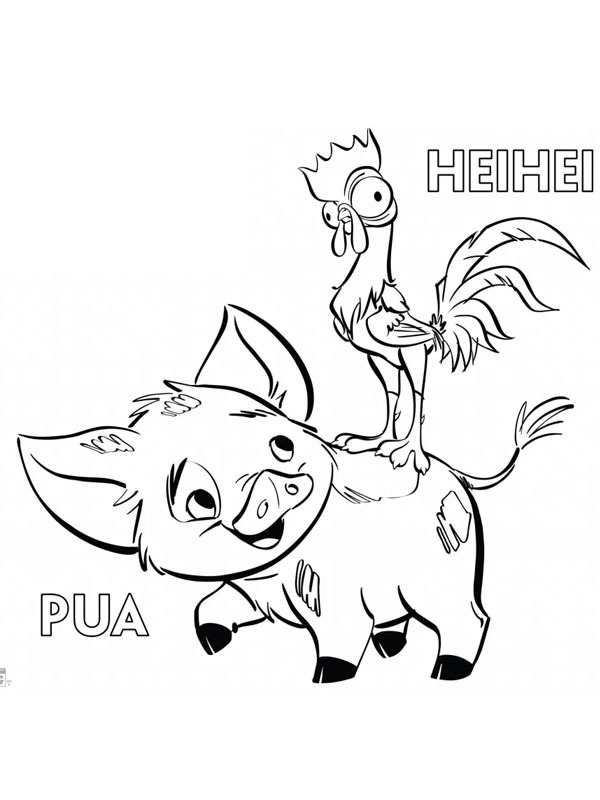 Pau και Hei Hei ζωγραφική Pau και Hei Hei ζωγραφική