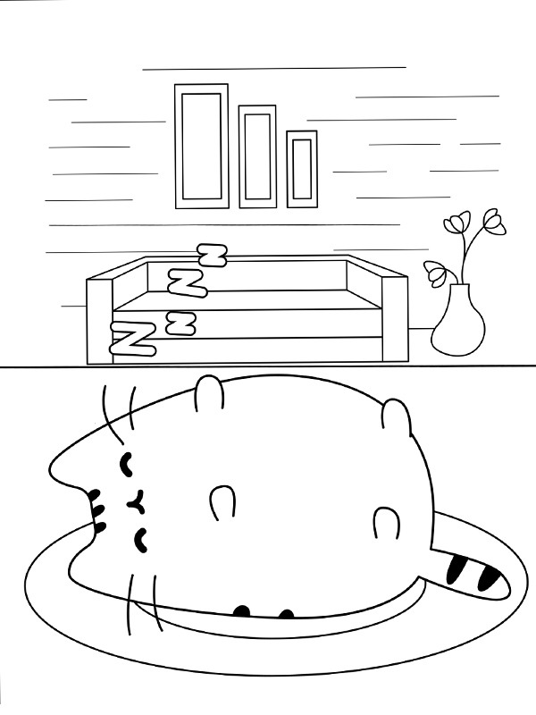 Pusheen που κοιμάται ζωγραφική Pusheen που κοιμάται ζωγραφική